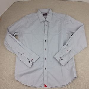 Untuckit Slim Fit Long Sleeve Button Down 100% Cotton Gray Shirt, Men L